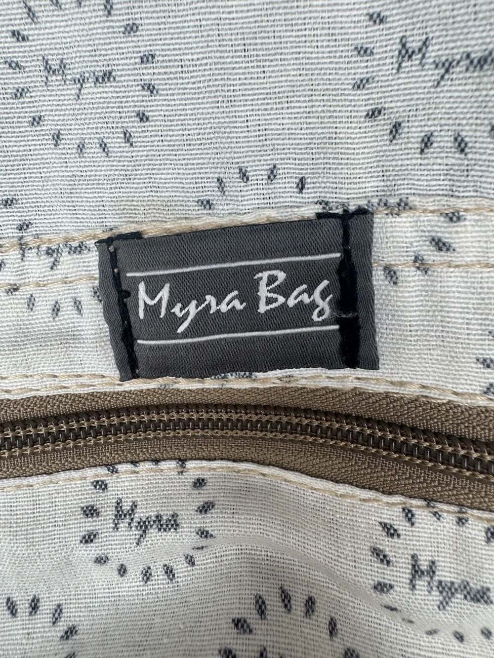 Myra Bag Solemn Upcycled Canvas and Cowhide Backpack - Picture 6 of 7